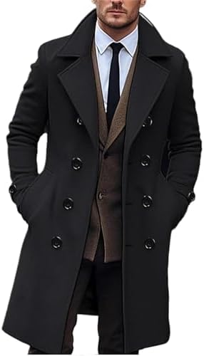 XZQYJKP Men breaker Autumn Winter Thickened Trench Jackets Coats